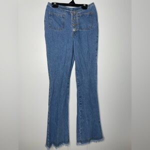 Vintage 70's style button fly flare jeans